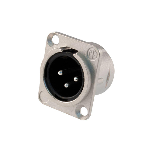 Neutrik - Conector XLR Macho 3 Polos Serie D Para Chasis Mod.NC3MD-L-1_5
