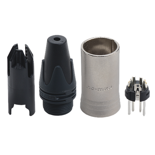 Neutrik - Conector XLR Macho 4 Polos Serie XX Cromado Mod.NC4MXX_25