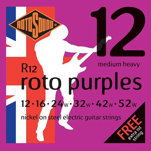 Rotosound - Encordadura Niquel Medium Heavy 12-52 Roto Purples para Guitarra Electrica Mod.R12_416
