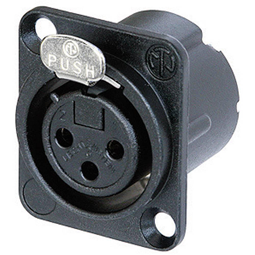 Neutrik - Conector XLR Hembra de 3 Polos Serie P, Contactos Oro Mod.NC3FP-B-1_424