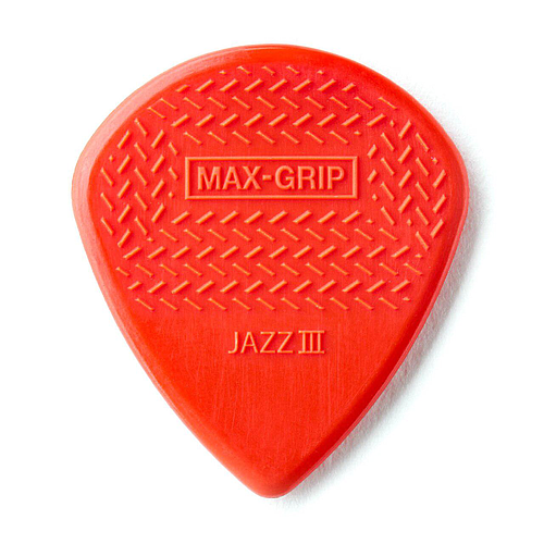 Dunlop - 24 Plumillas Max Gripp Jazz III, Color: Rojo Mod.471R3N_6