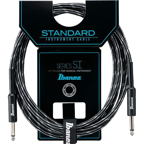 Ibañez - Cable para Instrumento SI, Negro/Gris Tamaño: 6.10 mts. Recto/Recto Mod.SI20-CCT_3