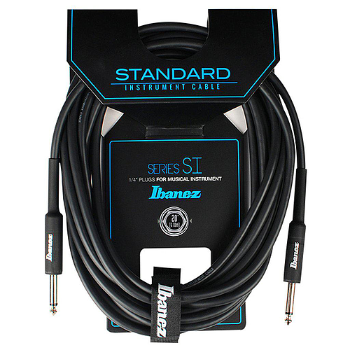 Ibañez - Cable para Instrumento SI, Tamaño: 6.10 mts. Negro Recto/Recto Mod.SI20_3