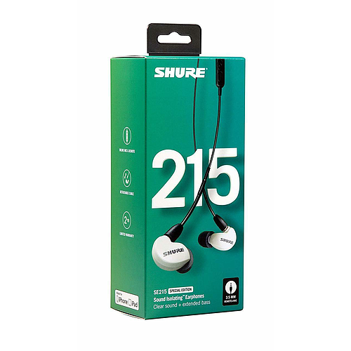 Shure - Audífonos In-Ears Aislantes de Sonido, Color: Blanco Mod.SE215SPE-W-UNI_5