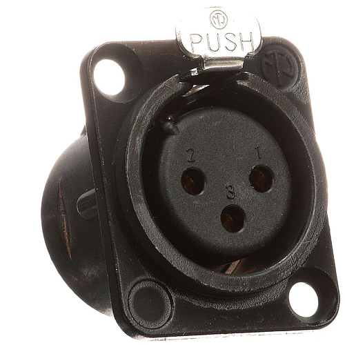 Neutrik - Conector XLR Hembra de 3 Polos Serie D Contactos en Oro Mod.NC3FD-L-B-1