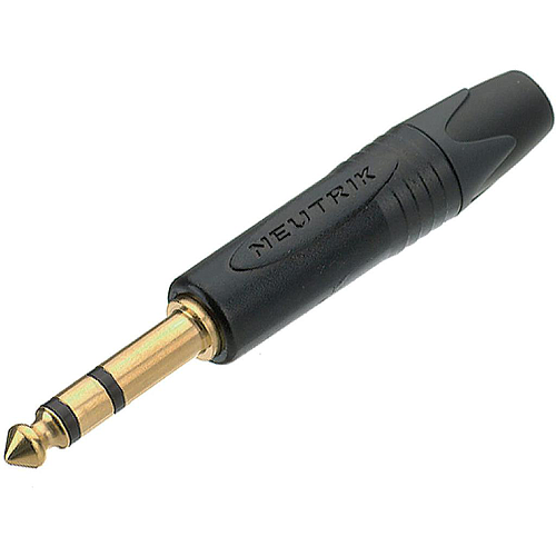Neutrik - Plug de 1/4" Estéreo, Contacto en Oro Cubierta Negro Mod.NP3X-B