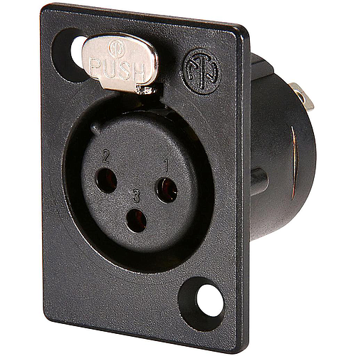Neutrik - Conector XLR Hembra de 3 Polos Serie P, Contactos Oro Mod.NC3FP-B-1