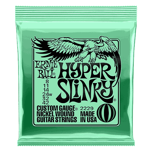 Ernie Ball - Encordado Hyper Slinky Para Guitarra Eléctrica, Niquel 0.008-0.042 Mod.2229