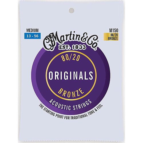 Martin - Encordado Originals Series para Guitarra Acústica, Medium 13-56 Mod.M150