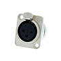 Neutrik - Conector XLR Hembra 3 Polos Serie D Para Chasis Mod.NC3FD-L-1