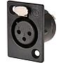 Neutrik - Conector XLR Hembra de 3 Polos Serie P, Contactos Oro Mod.NC3FP-B-1